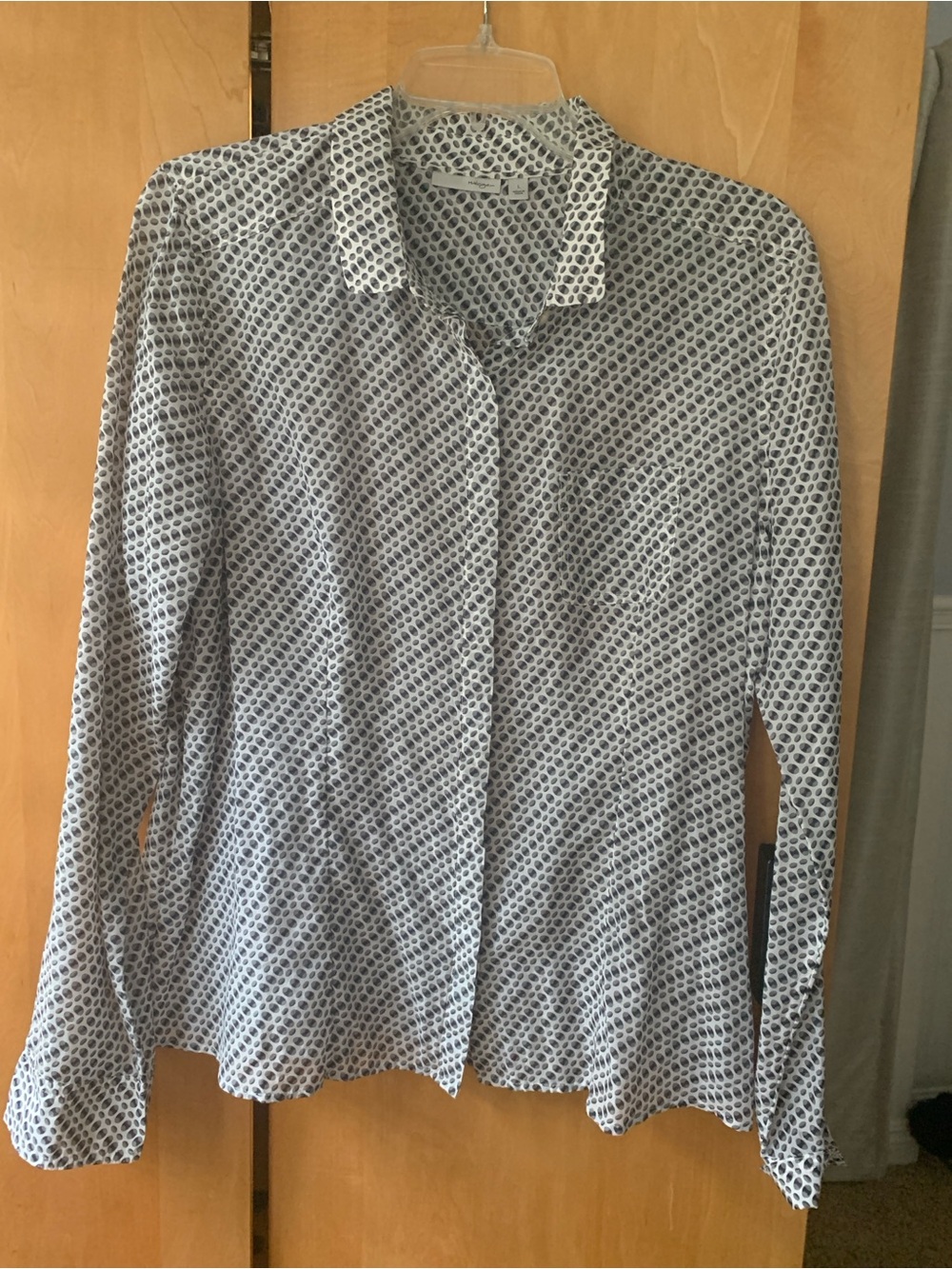 Halogen silk cotton blend button down shirt blouse